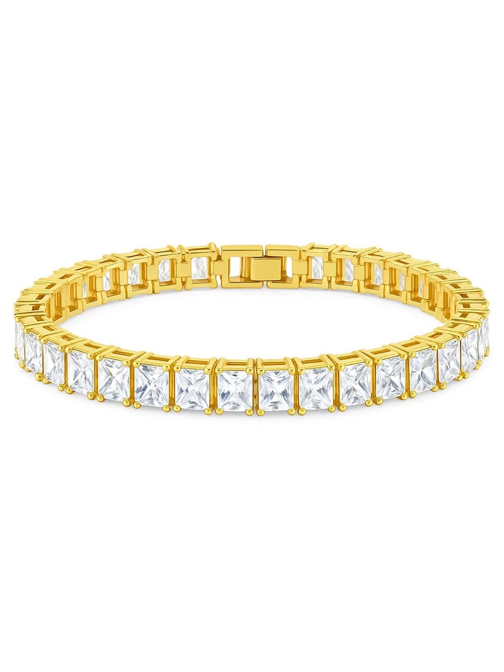 Sterling Forever Marisol Princess Cut CZ Tennis Bracelet (7"), Waterproof / NIB